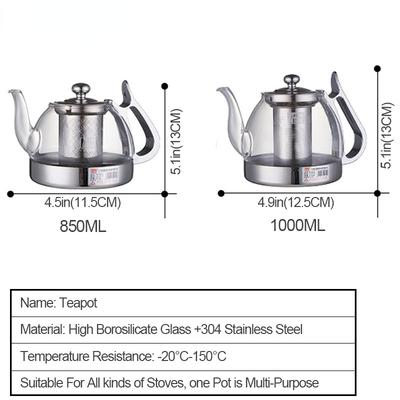Induction Cooker Heat Resistant Glass Teapot Electromagnetic Furnace Multifunctional Filter Pot Gas Stove Kettle Tea Set