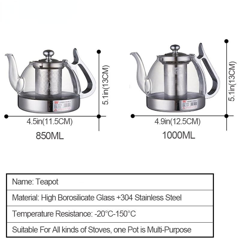 Induction Cooker Heat Resistant Glass Teapot Electromagnetic Furnace Multifunctional Filter pot Gas Stove Kettle Tea set