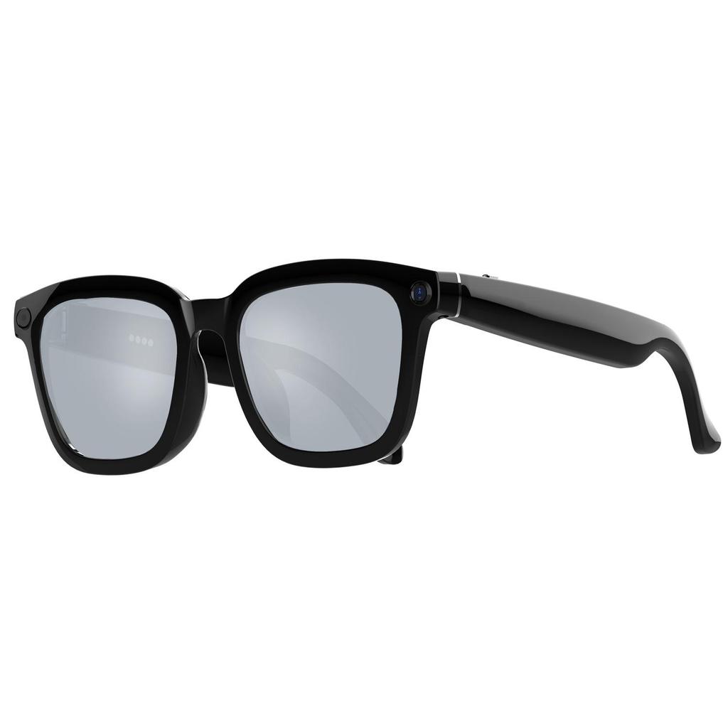 KI-Smart Glasses: Schwarze Tech-Kamera-Brille für Übersetzung, Fotografie und Musik-Streaming