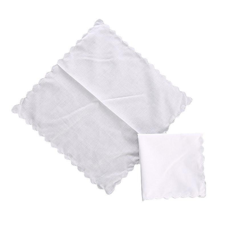 3 Stücke 100% Baumwolle 30x30cm Weiß Farbe Spitze Frauen Taschentücher Wiederverwendbare Anzug Tasche Schweiß Quadrat Handtücher Tee Party Gefälligkeiten