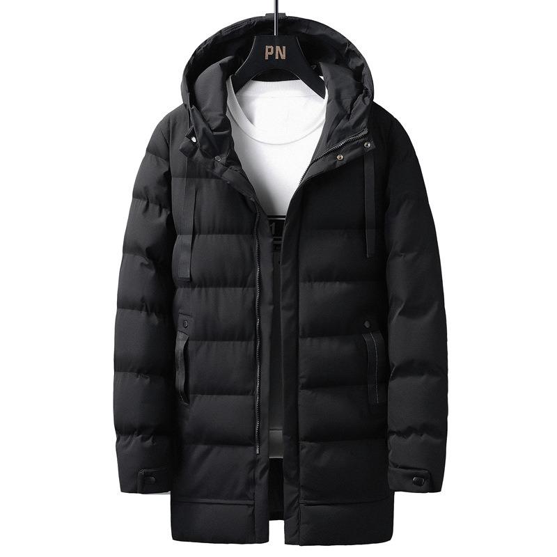 Winter Wear Men's Thickened Warm Medium and Long Hooded Clothes Men's Jacket Loose Coat Men