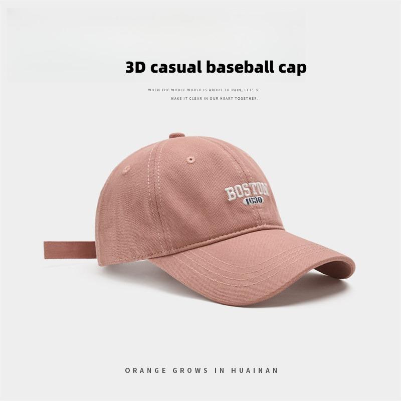 1pc Sweet Girl Ins Embroidered Duck Tongue Hat for Women,Spring and Summersun Protion Versatile Curved Brimmed Men Baseball Hat