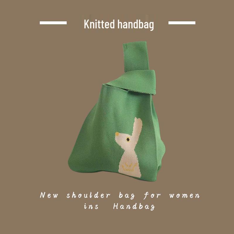 Trendy Women's Knitted Wool Bucket Handbag - Casual Tote & Lunch Box Bag