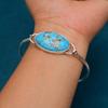 Turquoise Gemstone : 925 Sterling Silver Handmade Gemstone Bracelet Jewelry