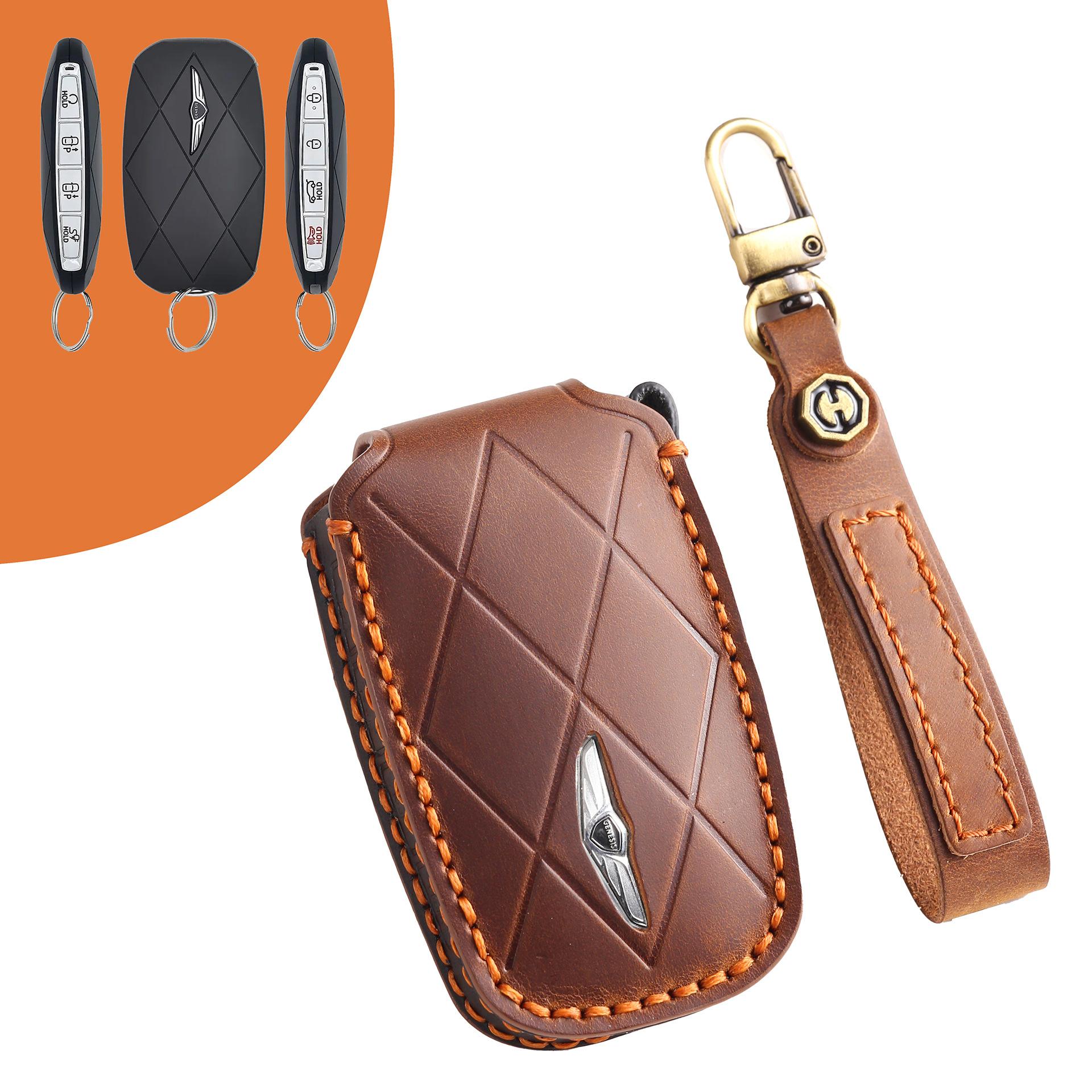 

Подходит для чехла для ключа Genesis GV60 автомобиль GV90 новый Lawns кожаная сумка с пряжкой чехол