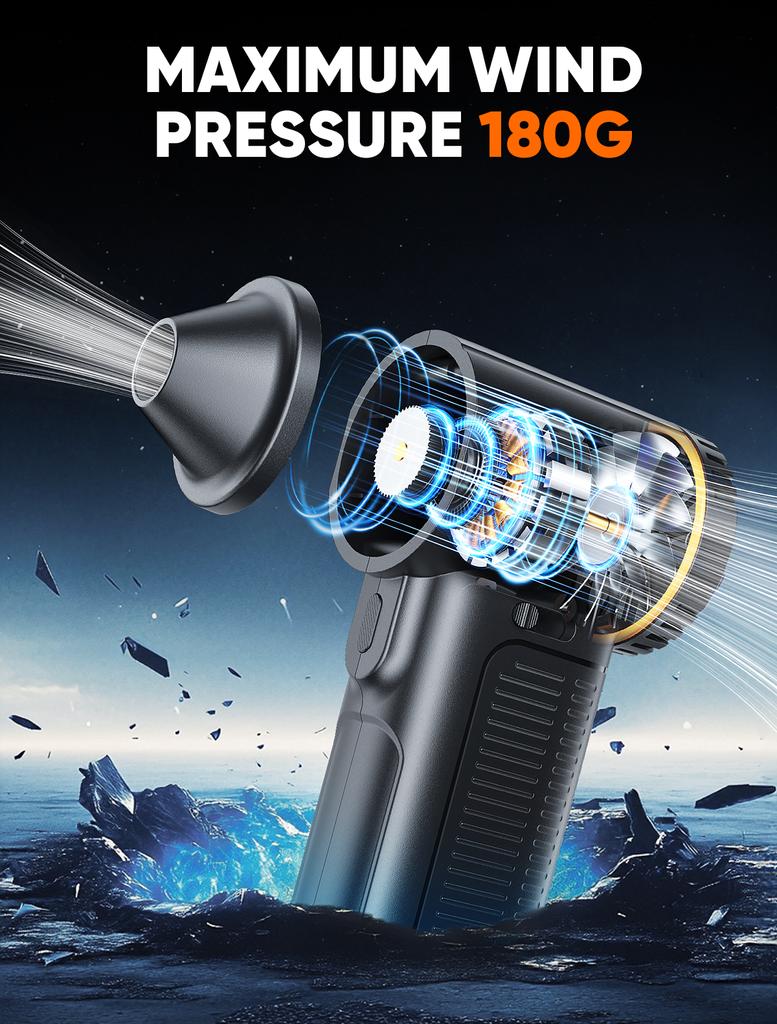 F11 Turbo Jet Blower Powerful Air Blower With 3 Nozzles Portable Electric Air Duster Brushless Turbo Jet Fan 65m/s Wind Speed
