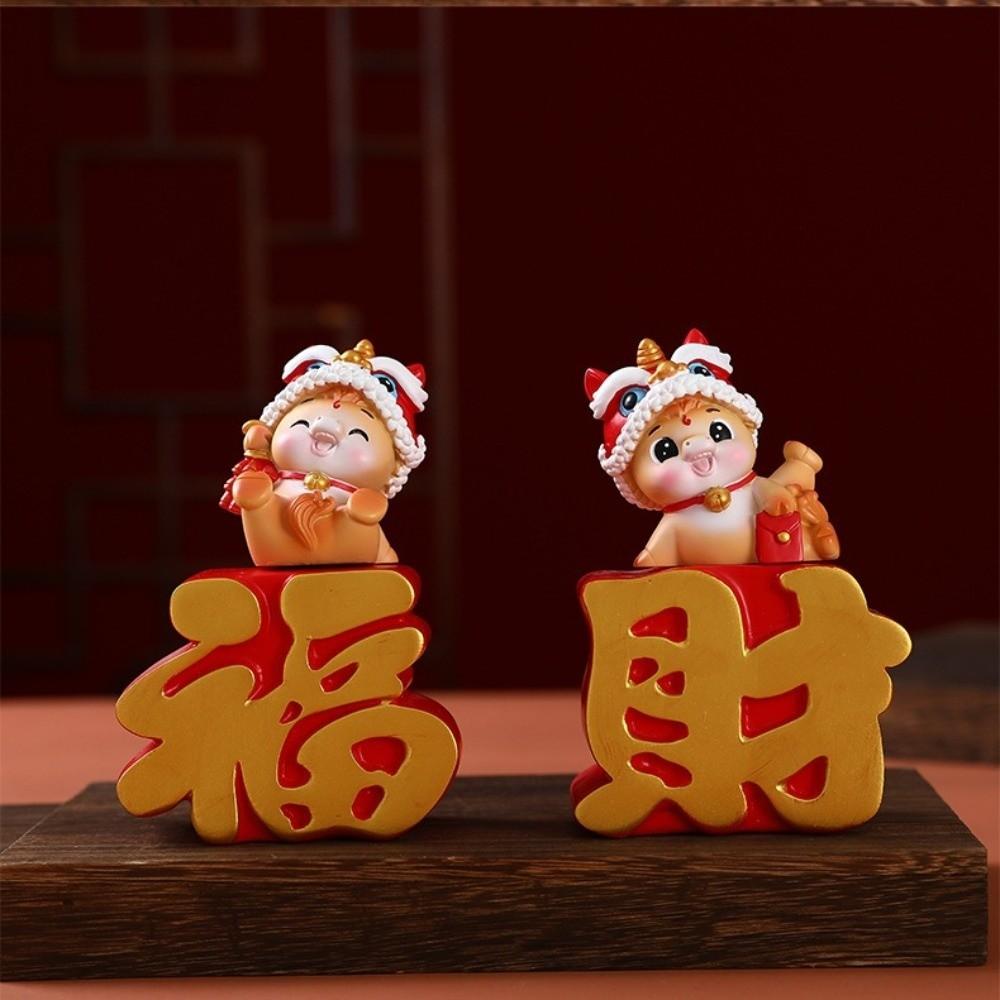 Cute 2026 Horse Year Mascot Resin Horse Figures Ornament Funny Horse Statue  Chinese New Year