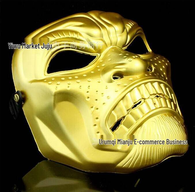 Spartan Full Face Rich Gold Skull Mask for Halloween золотой