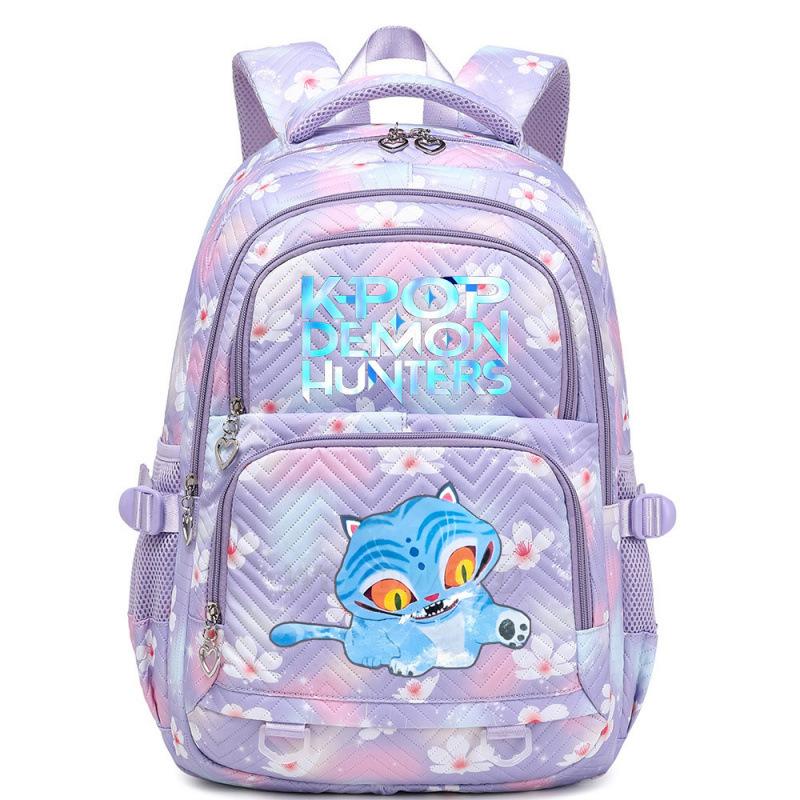 KPOP Demon Hunter Girls Printed Backpack Teen Girls Student Backpack Children's Large Capacity Backpack Cute Cartoon