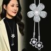 Suijue Fashion Five-Leaf Flower Fringed Sweater Chain Long Necklace Women'S Autumn And Winter Versatile Clothes Pendant Matching