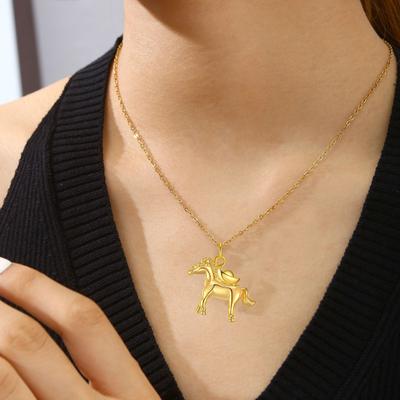 Horse Pendant Necklace Ingot On Horse Pendant Necklace Immediate Wealth Lucky Horse Necklace Birthday Gift for Women Men