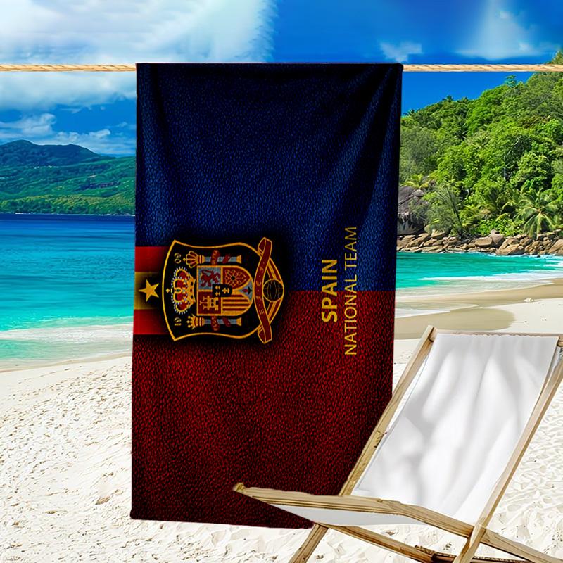 Spain FC Crest Printed Beach Towel, Super Soft Microfiber, Perfect Gift Birthday, for Pool, Beach, Travel, for family and friends