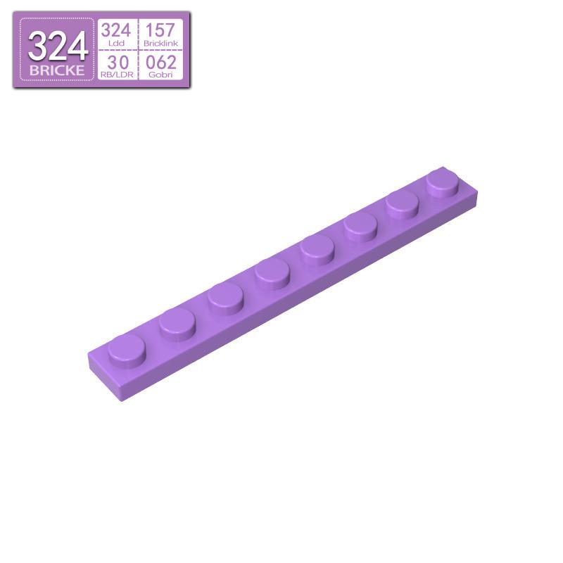 BRICKE Brick Guest 1x8 Plate, Compatible with Lego 3460, Loose Parts Building Blocks, Small Particles.