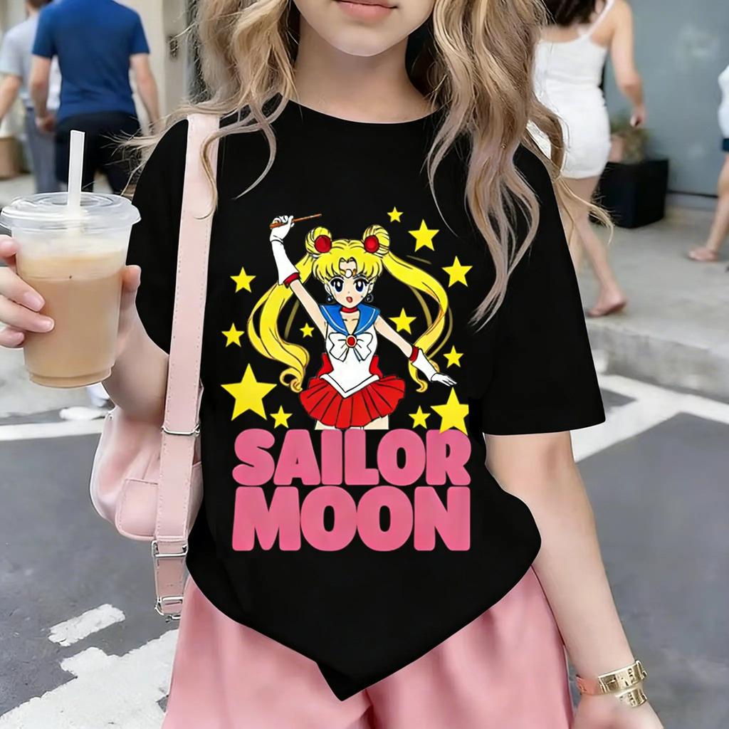 Sailor Moon Anime Childrens Short Sleeve T Shirt Women Man Casual Tops 2026 Summer Cartoon Graphic Tee Streetwear Fashion Y2k