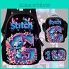 Stitch Rucksack für Kinder aus Oxford-Stoff mit Rückenschutz für den Schulgebrauch