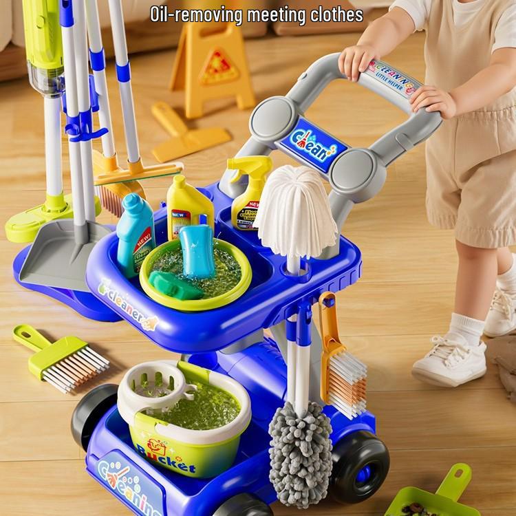 Children's Cleaning Trolley Play Set for Ages 3-6