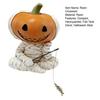 Fishing Pumpkin Man Figurine Resin Pumpkin Head Bandage Man Sculpture Angler Pumpkin