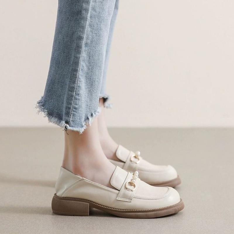 Spring and Autumn Low Heel Elegant Woman Pumps Round Toe Loafers Shoes for Women High Quality Chic Point On Offer Y2k Footwear