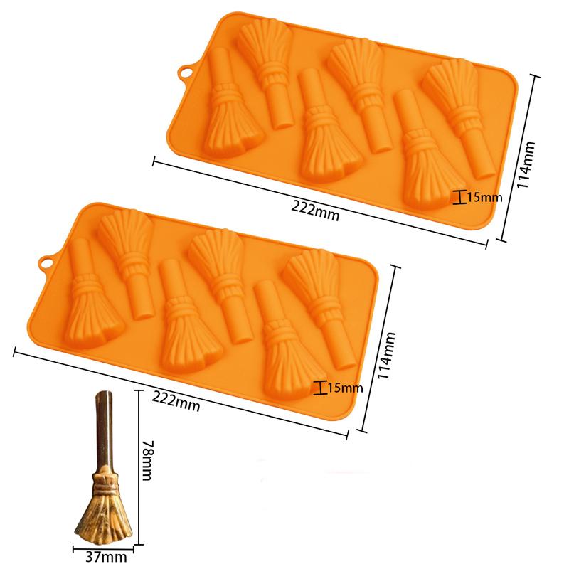 Halloween Candy Chocolate Molds 3D Skull Pumpkin Witch Hat Bat Spider Shape for Baking Chocolate Jelly Gummy Dessert