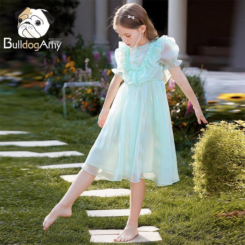 Chanzuigou Girls  Summer Puff Sleeve Princess Dress 150
