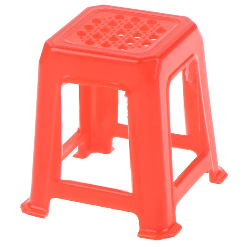 

1/12 масштаб кукольный домик миниатюрные пластиковые табуреты стулья ролевые игры мебель игрушки красный