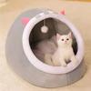 Superweiches rundes Katzenbett für Hunde, tiefer Schlafkomfort im Winter, warmes Schlafzelt, gemütliche Höhlenmatte, tragbares Katzenbett für Katzen im Innenbereich
