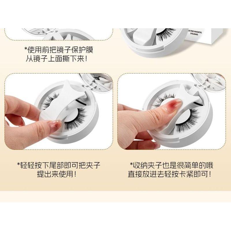 Miumi - Set: Natürliche Kreuz-Magnet-Falsche Wimpern + Applikator