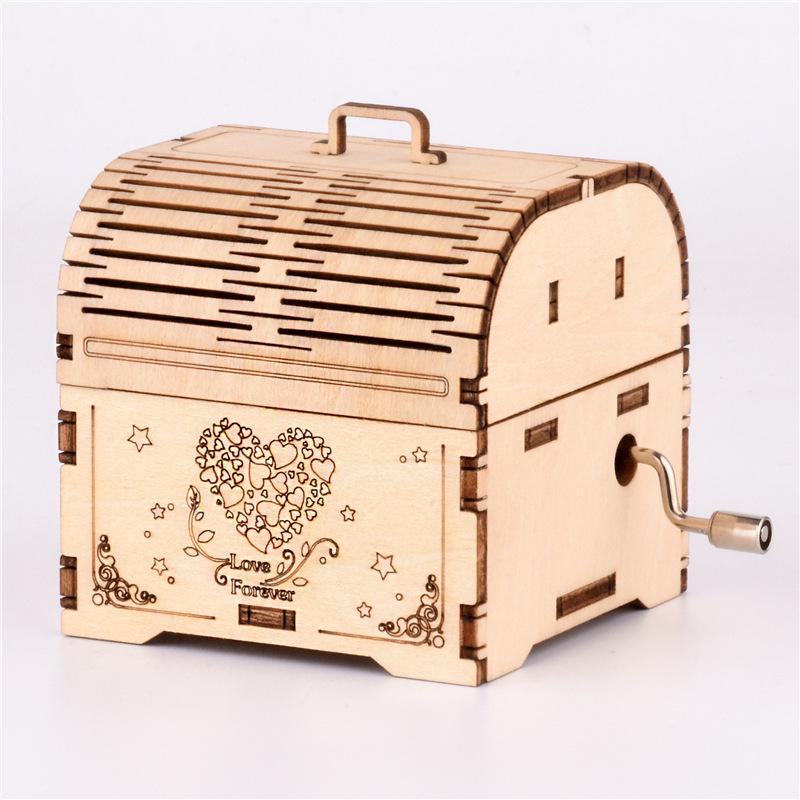 Handmade 3D Wooden Puzzle Music Box for Kids - DIY Educational Treasure Box
