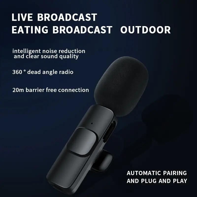 K1 Wireless Lavalier Mic - Noise Canceling TikTok Microphone with Reverb & Discreet Clip