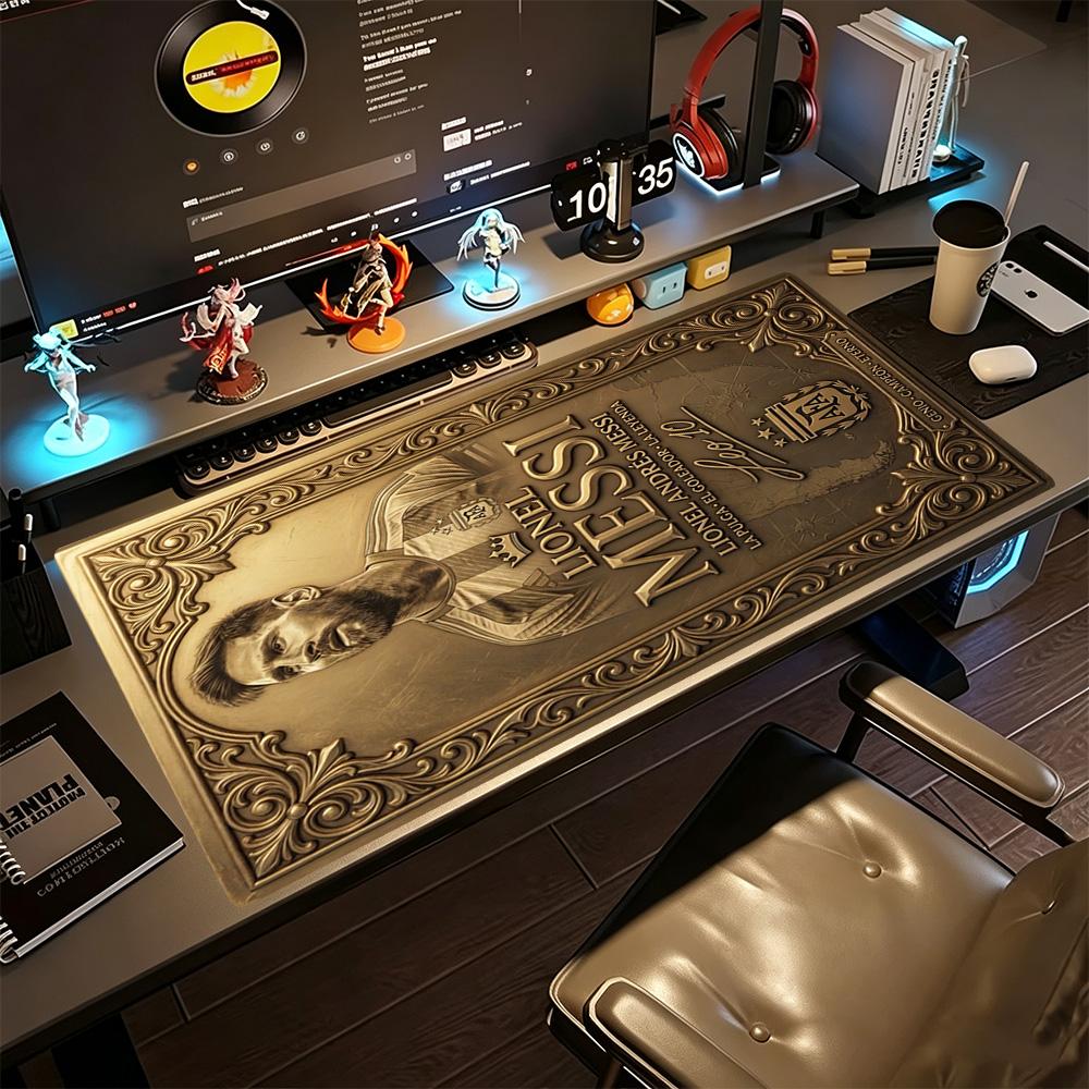 Football Messi Gaming Mouse Pad Office Mouse Mats HD Print Desk Pad Non-Slip Rubber Bottom Computer Desk Office Decoration Accessory