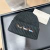 Grey cute dachshund embroidered knitted hat for children, thickened warm big head circumference wool hat, small face baotou hat