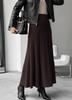 New fashionable high-waisted pleated knitted skirt for women's autumn and winter new casual elastic waist knitted pendulum skirt