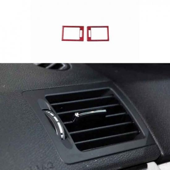Inner Console 2007-14 Real Red Carbon L&R Air Outlet Vent Cover For Benz C-Class