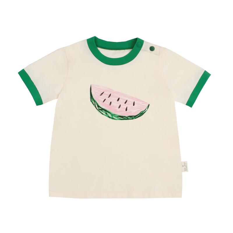 

LELE JOVE Nordic Style Kids Unisex Fruit Print Cool-Touch T-Shirt 90