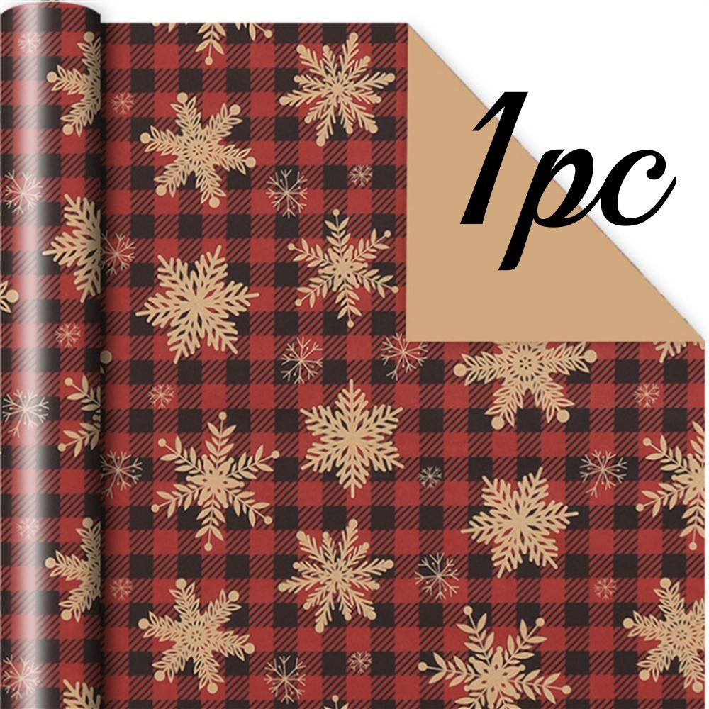 

Набор из 5 шт. рождественской упаковочной бумаги для подарков в винтажном стиле с узорами в виде снежинок и оленей для праздничных подарков на все случаи жизни