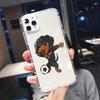 Custodia Carina a Cartone Animato Cane Salsiccia per Telefono per iPhone 17 16 15 14 13 12 11 Pro Max Mini SE 7 Plus Animale Trasparente Morbida Shell Fundas