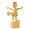 Cartoon Mini Desktop Movable Puppet Figurines Home Decorations Craft Toy Gift for Kids Adult Wooden Animal Ornament