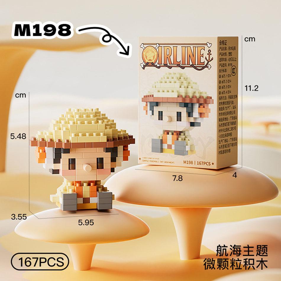 *Anime Building Block Chopper Buggy Assembly Micro Building Block Zoro Robin Character Model Mini Bricks Figure Toys For Gift