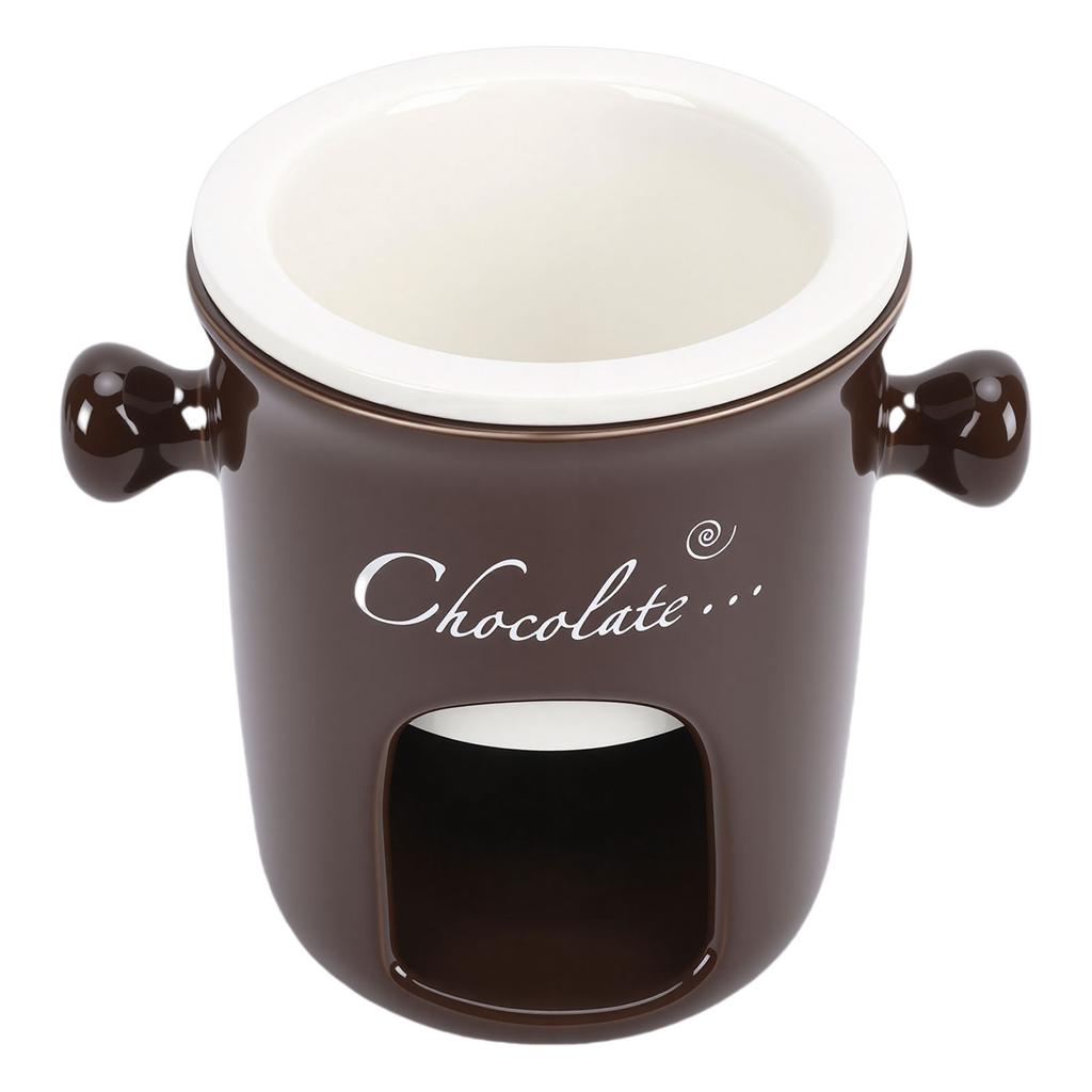 Chocolate Melting Cup Multifunctional Stylish Ceramic Fondue Mug with Fork for Ice Cream Cheese
