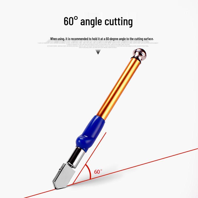 Diamond Glass Cutter & Scraper for Thick Tiles - Multi-Functional Roller Head Tool