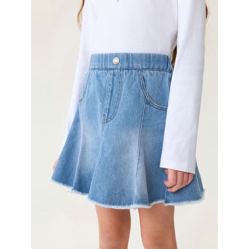 Mark Jenny Blues Denim Girls' A-Line Denim Skirt Children's Skirt Half Skirt Spring New Style 560176