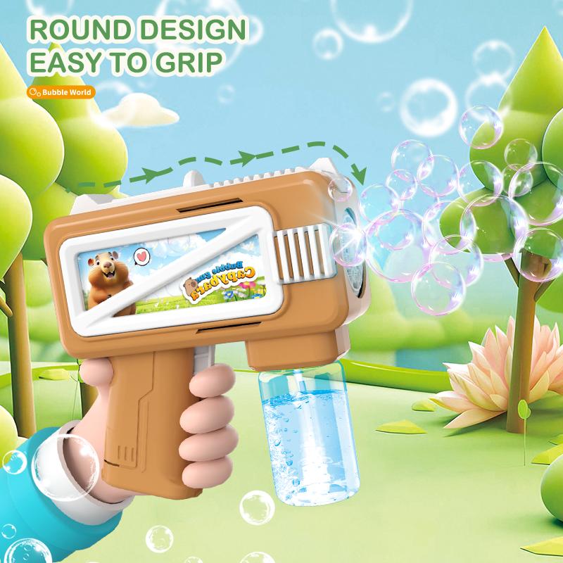 New Electric Cartoon Bubble Gun Children'S Outdoor Interactive Handheld Bubble Toy Outdoor Wedding Without Battery Bubble Water