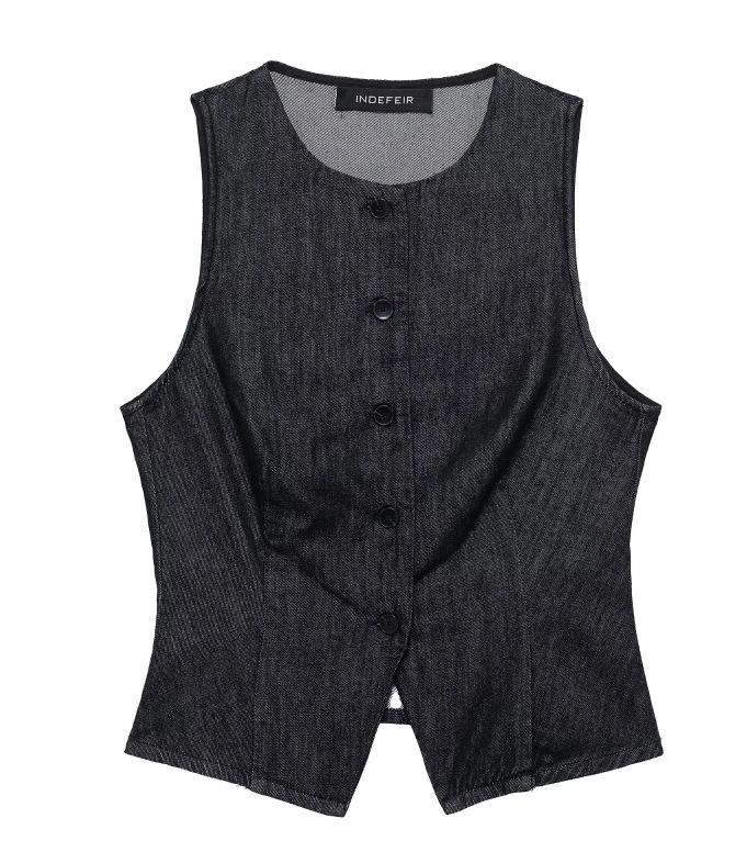 

TAOP&ZA Весенне-летний женский джинсовый жилет и юбка миди с высокой талией S