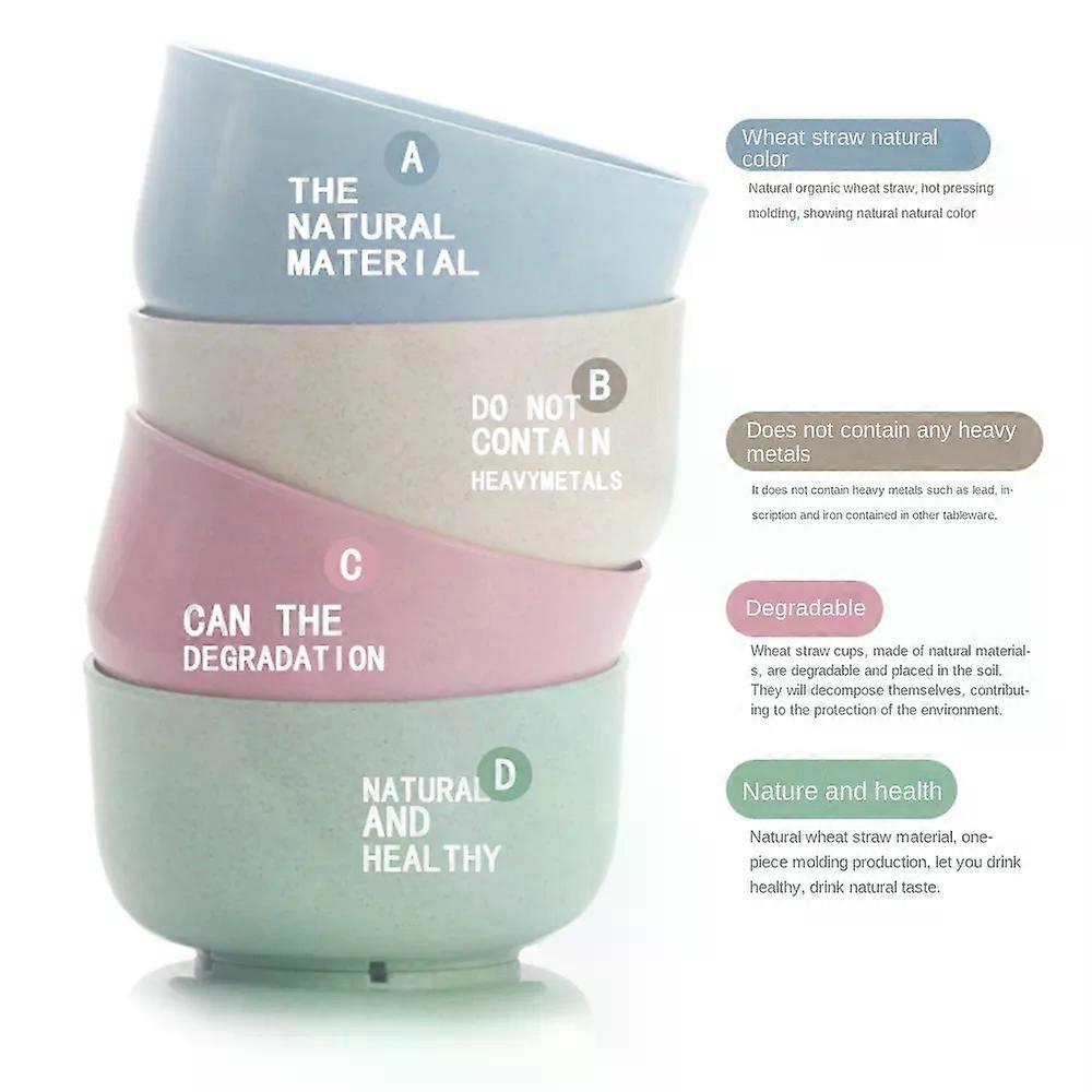 Wheat Straw Salad Bowls Unbreakable Mixing Bowls Reusable Dishwasher Microwave Safe Soup Bowls for Home Kitchen 4Colors Optional