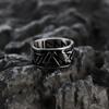 European and American Jewelry Men's Stainless Steel Ring Viking Text Crow Retro Stainless Steel Personality Ring