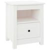 Vidaxl Bedside Table, White, 40X35X49 Cm, Solid Pine Wood
