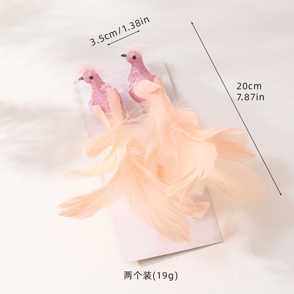 2Pcs/set New Realistic Glitter Christmas Bird Ornaments Glitter Simulate Faux Bird Christmas Tree Decoration Christmas Tree