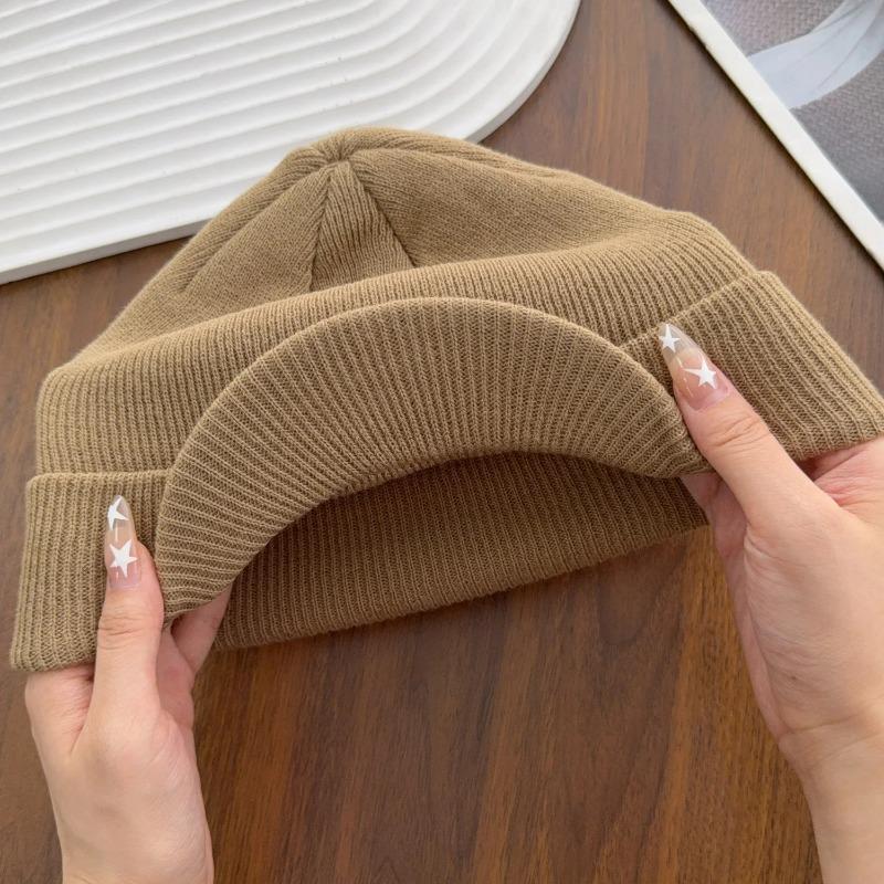 Unisex Warm Knitted Hats 2025 Fashion Thicken Fur Lined Soft Beanie Cap with Brim Thick Winter Knitted Hat for Men Women