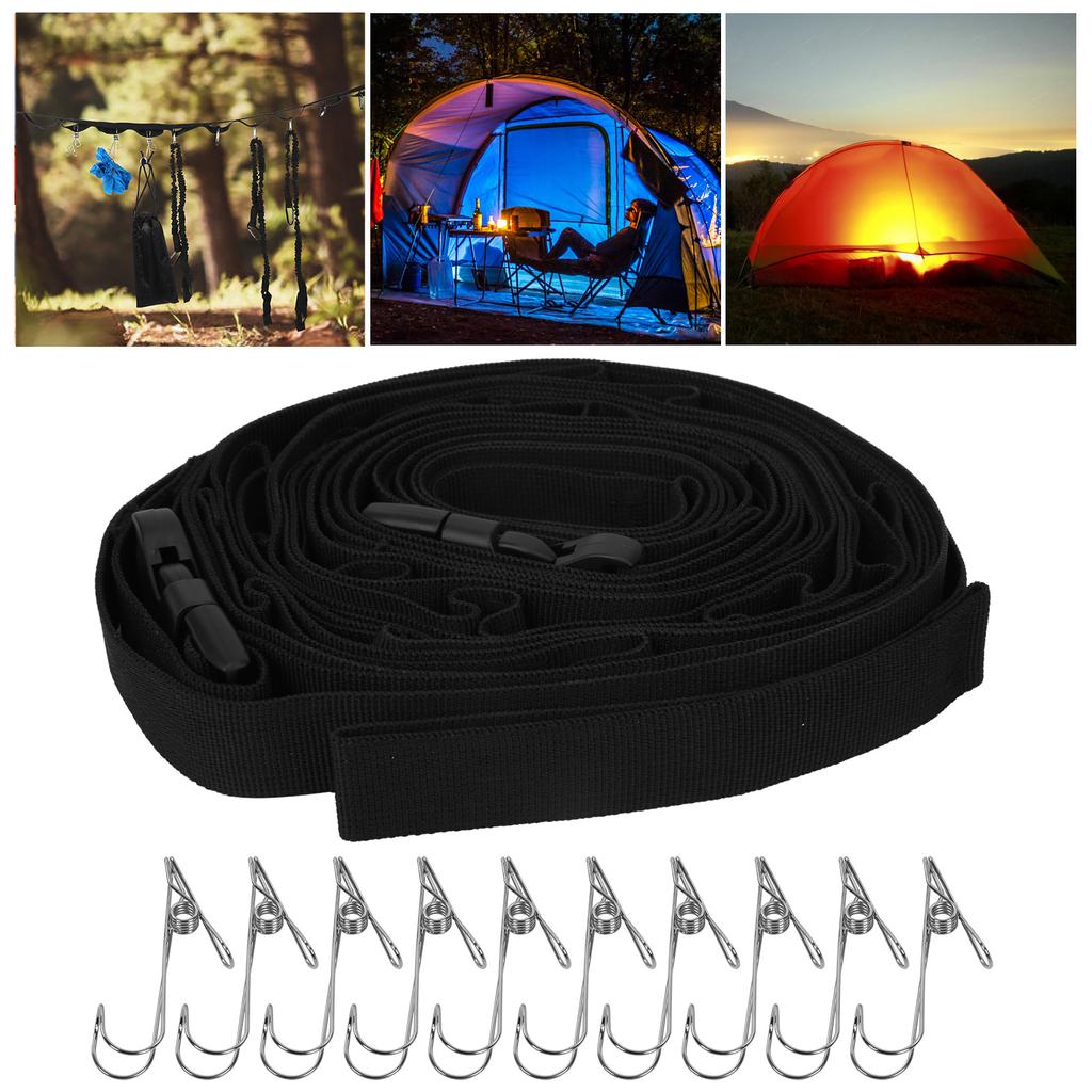 Camping 19Pcs Separated Loops Hanger Adjustable Picnic Storage Lanyard Strap With Clips