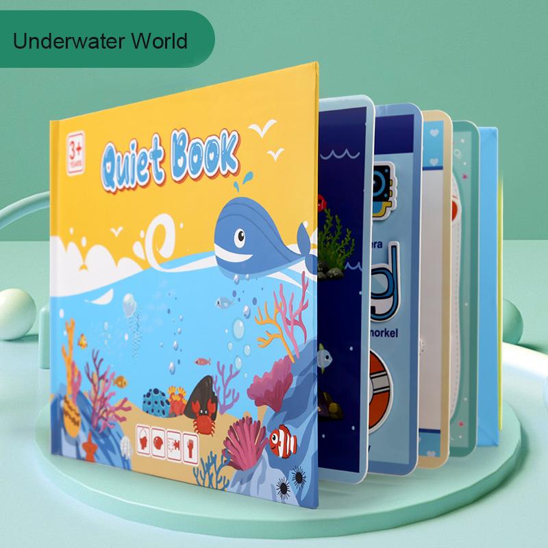 Montessori My First Busy Book Paste Quiet Book Children Toy Animal Numbers Matching Puzzle Game Educational Toys for Kids Gifts